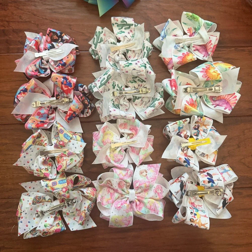 Double Stack Boutique Hair Bows 4-6